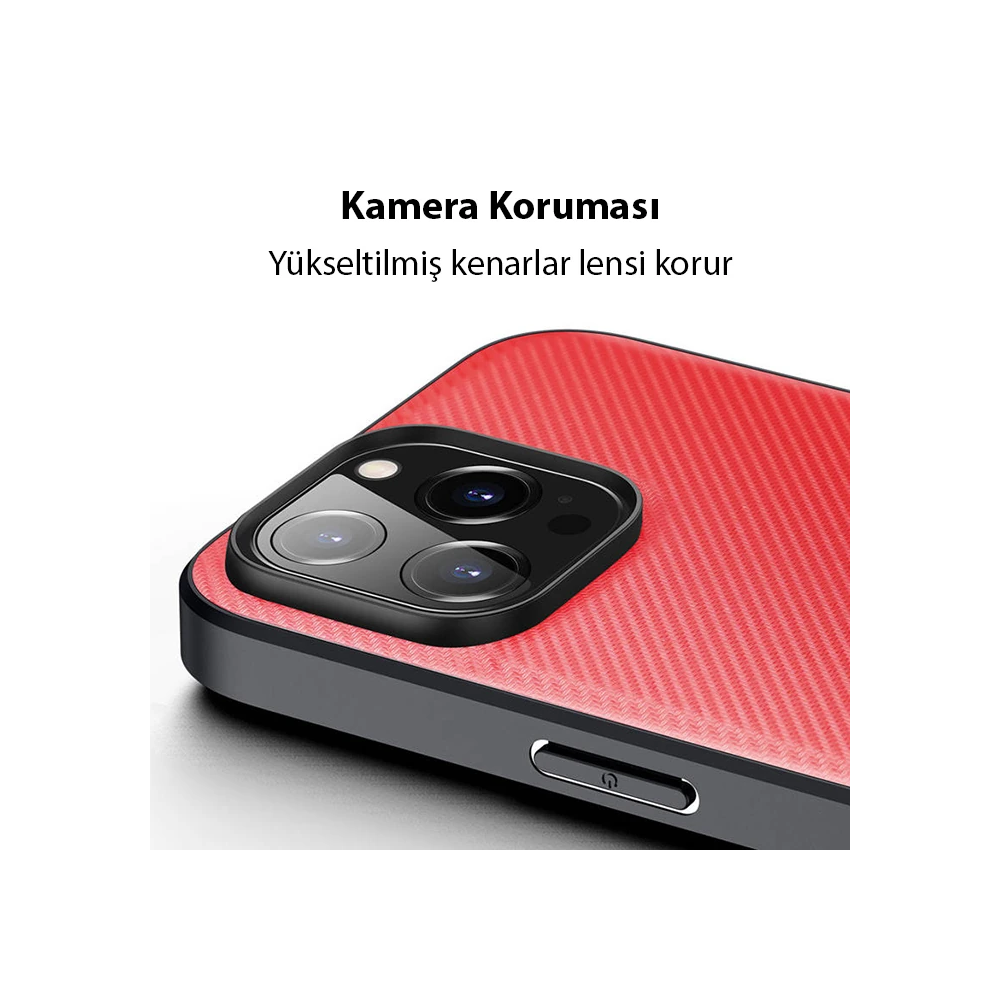 Dux Ducis Fino Serisi iPhone 14 Pro 6.1 inç Kılıf Premium Dokuma Silik