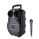 RGB Işıklı Bluetooth Karaoke Hoparlör Mikrofonlu USB TF Kart Destekli 