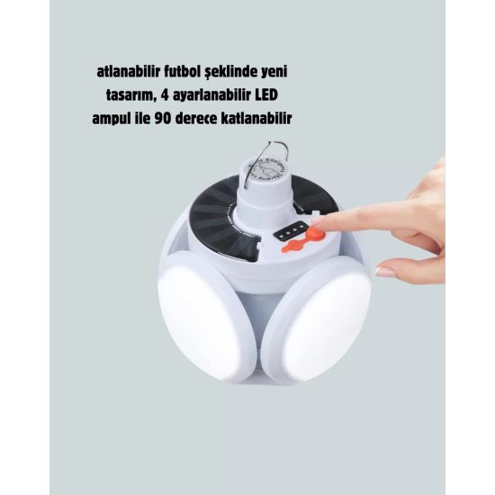 360 Derece Katlanabilir Solar LED Aydınlatma Çadır Lambası