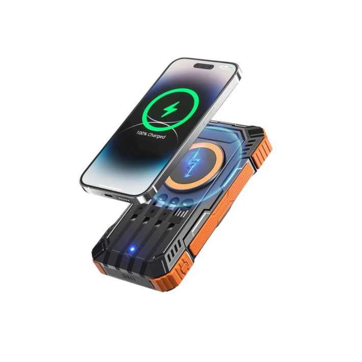 20000 mAh Powerbank Güneş Enerjili Kablosuz Şarj Hızlı Şarj Taşınabili
