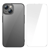 Baseus Glitter iPhone 14 Plus 6.7 Renkli Kenar Silikon Kılıf + Tempere