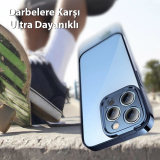 Baseus Glitter iPhone 14 Pro Max 6.7 Renkli Kenar Silikon Kılıf + Temp