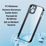 Baseus Glitter iPhone 14 Plus 6.7 Renkli Kenar Silikon Kılıf + Tempere