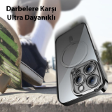 Baseus Glitter iPhone 14 Pro Max 6.7 Magsafe Silikon Kılıf + Tempered 