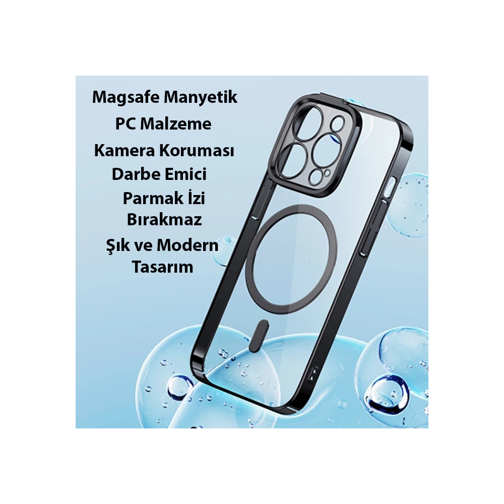 Baseus Glitter iPhone 14 Pro Max 6.7 Magsafe Silikon Kılıf + Tempered 