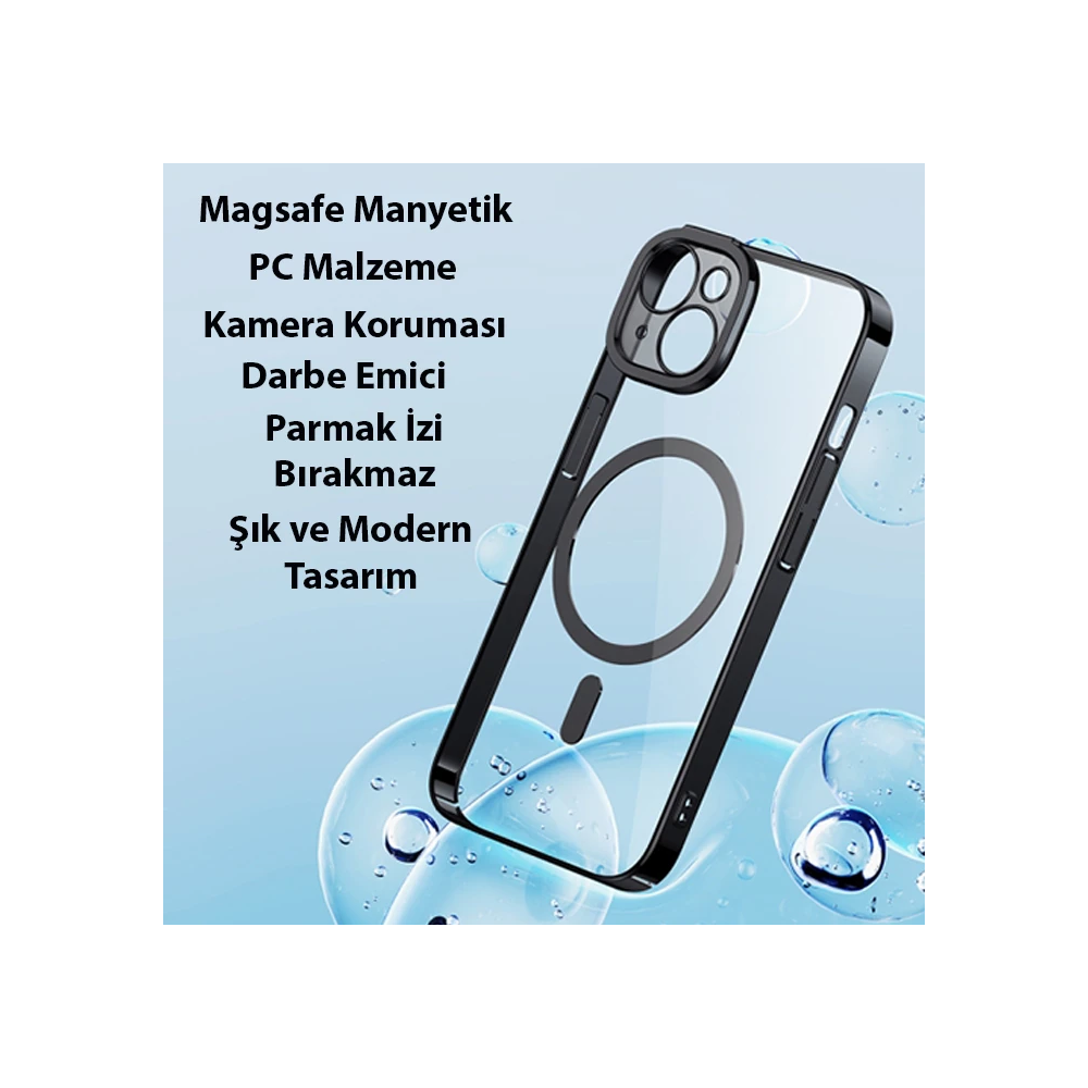 Baseus Glitter iPhone 14 Plus 6.7 Magsafe Silikon Kılıf + Tempered Ekr