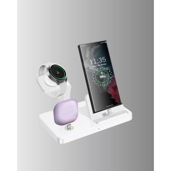 Kablosuz Şarj İstasyonu 4’ü 1 Arada iPhone Watch ve AirPods Uyumlu