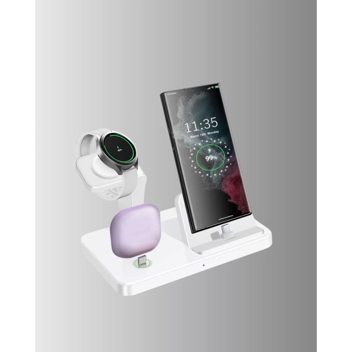 Kablosuz Şarj İstasyonu 4’ü 1 Arada iPhone Watch ve AirPods Uyumlu