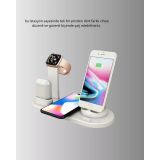 Kablosuz Şarj İstasyonu 4’ü 1 Arada iPhone Watch ve AirPods Uyumlu