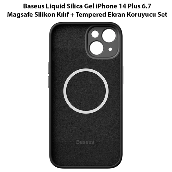 Baseus Liquid Silica Gel iPhone 14 Plus 6.7 Magsafe Silikon Kılıf + Te