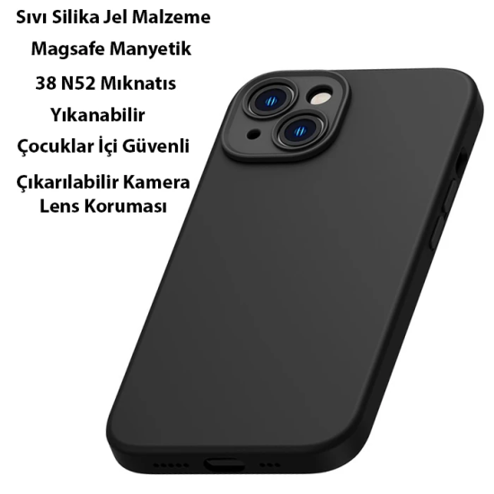 Baseus Liquid Silica Gel iPhone 14 Plus 6.7 Magsafe Silikon Kılıf + Te