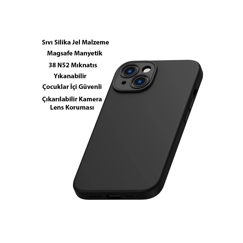 Baseus Liquid Silica Gel iPhone 14 Plus 6.7 Magsafe Silikon Kılıf + Te