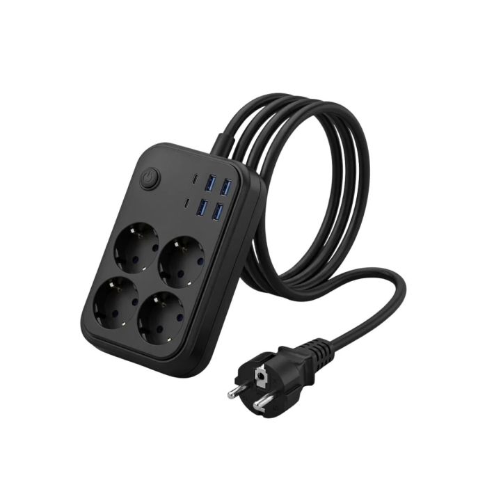 Akım Korumalı Çoklu Priz 4 USB 2 Type C 4 Priz Güvenli ve Hızlı Şarj
