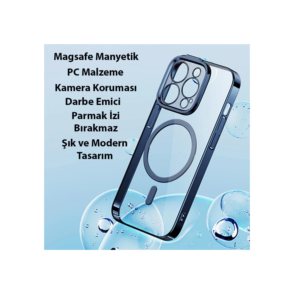 Baseus Glitter iPhone 14 Pro 6.1 Magsafe Silikon Kılıf + Tempered Ekra