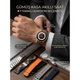 Gümüş Kasa Akıllı Saat - 6 Yedek Kordon Hediyeli