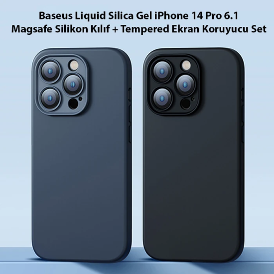 Baseus Liquid Silica Gel iPhone 14 Pro 6.1 Magsafe Silikon Kılıf + Tem
