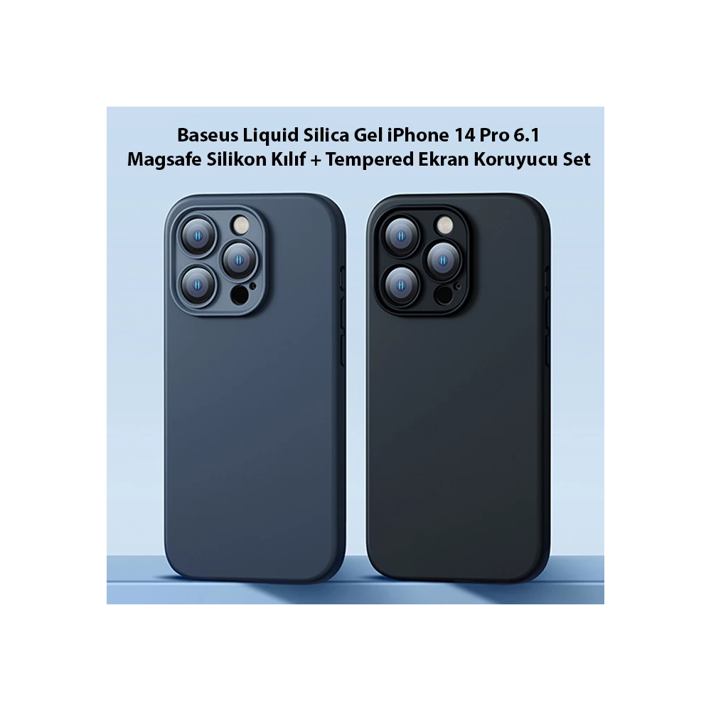 Baseus Liquid Silica Gel iPhone 14 Pro 6.1 Magsafe Silikon Kılıf + Tem