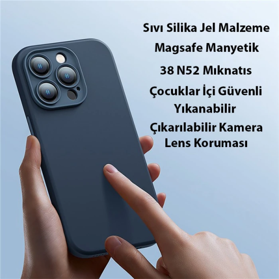 Baseus Liquid Silica Gel iPhone 14 Pro 6.1 Magsafe Silikon Kılıf + Tem