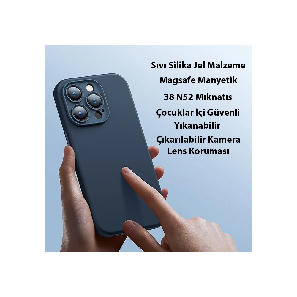 Baseus Liquid Silica Gel iPhone 14 Pro 6.1 Magsafe Silikon Kılıf + Tem