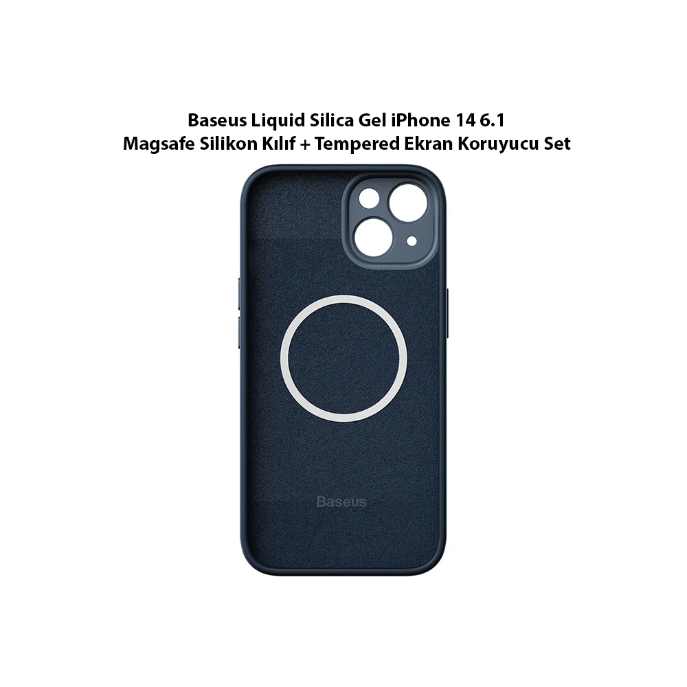Baseus Liquid Silica Gel iPhone 14 6.1 Magsafe Silikon Kılıf + Tempere