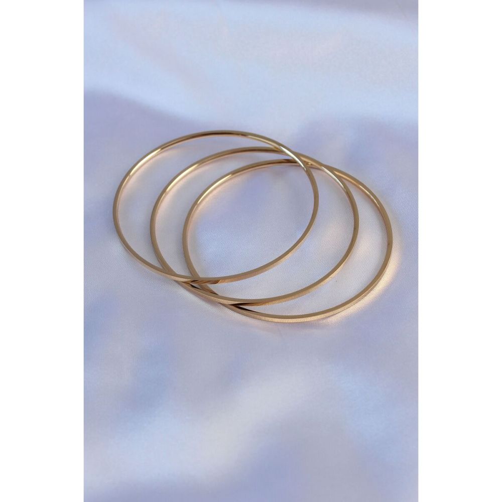 316L Çelik Gold Renk Ajda Model Kadın 65 mm Bilezik