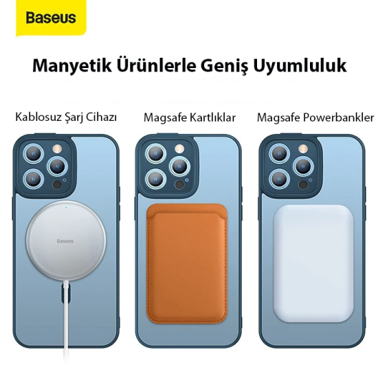 Baseus Frame Series iPhone 14 Pro Max 6.7 Kamera Koruyuculu Magsafe Kı