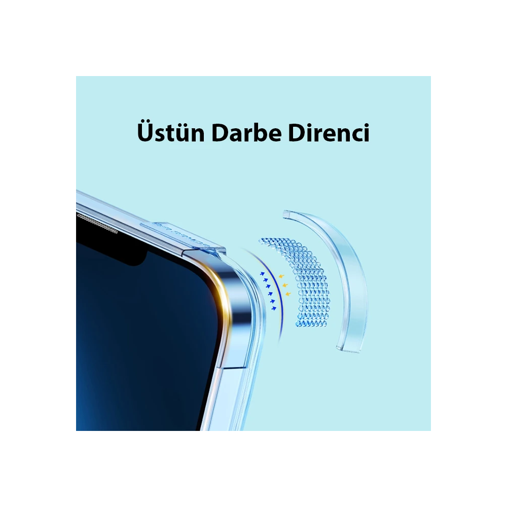 Baseus Crystal iPhone 14 6.1 Magsafe Silikon Kılıf + Tempered Ekran Ko