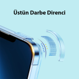 Baseus Crystal iPhone 14 6.1 Magsafe Silikon Kılıf + Tempered Ekran Ko