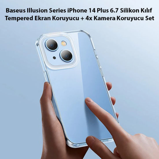 Baseus Illusion Series iPhone 14 Plus 6.7 Silikon Kılıf + Tempered Ekr