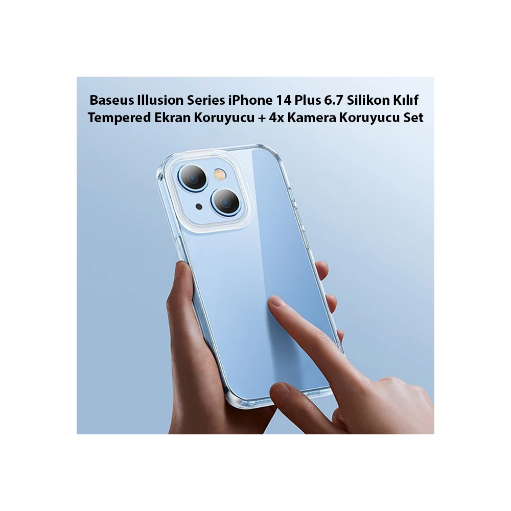 Baseus Illusion Series iPhone 14 Plus 6.7 Silikon Kılıf + Tempered Ekr