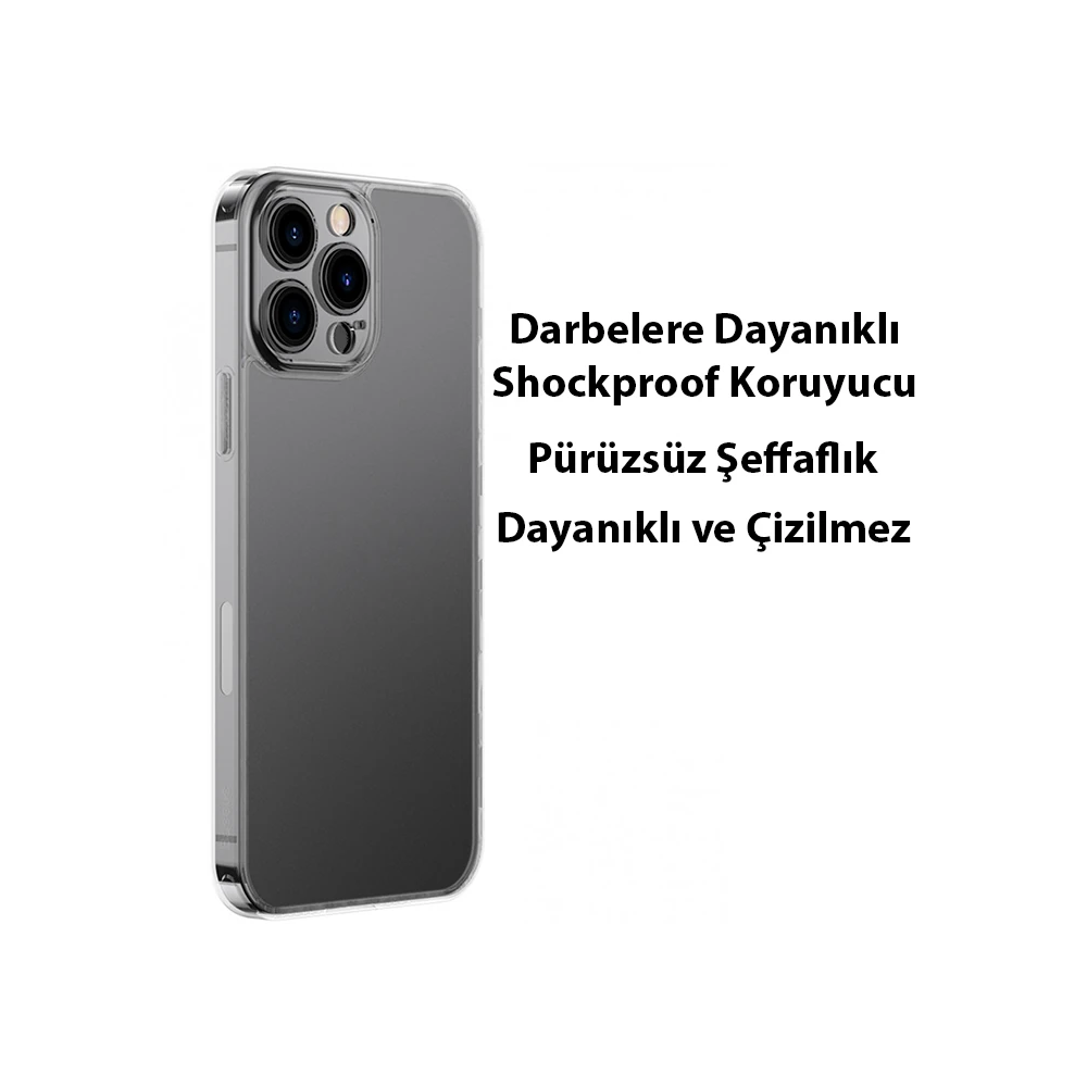 Baseus Frosted Glass iPhone 13 Pro Max 6.7inch Shockproof Koruyucu Kıl