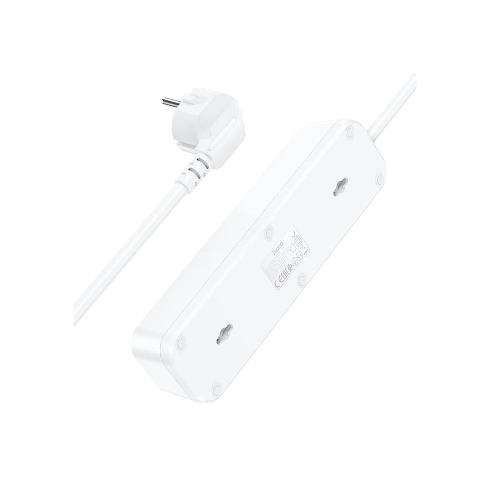 HOCO NS2 3'lü Priz 3 USB 4000W 1.8 Metre Şarj Uzatma Kablosu Akım Koru