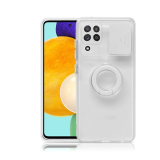 SM Galaxy A12 - M12 - F12 Kılıf Sürgülü Kamera Lens Korumalı Yüzük Sta
