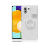 Xiaomi Mi 11 Lite Kılıf Sürgülü Kamera Lens Korumalı Yüzük Standlı Sil