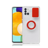 SM Galaxy A21S (SM-A217) Kılıf Sürgülü Kamera Lens Korumalı Yüzük Stan