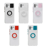 Xiaomi Mi 11 Lite Kılıf Sürgülü Kamera Lens Korumalı Yüzük Standlı Sil