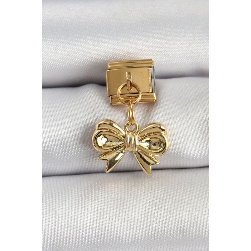 316L Çelik Sallantılı Fiyonk Model Gold Renk Nomination Charm