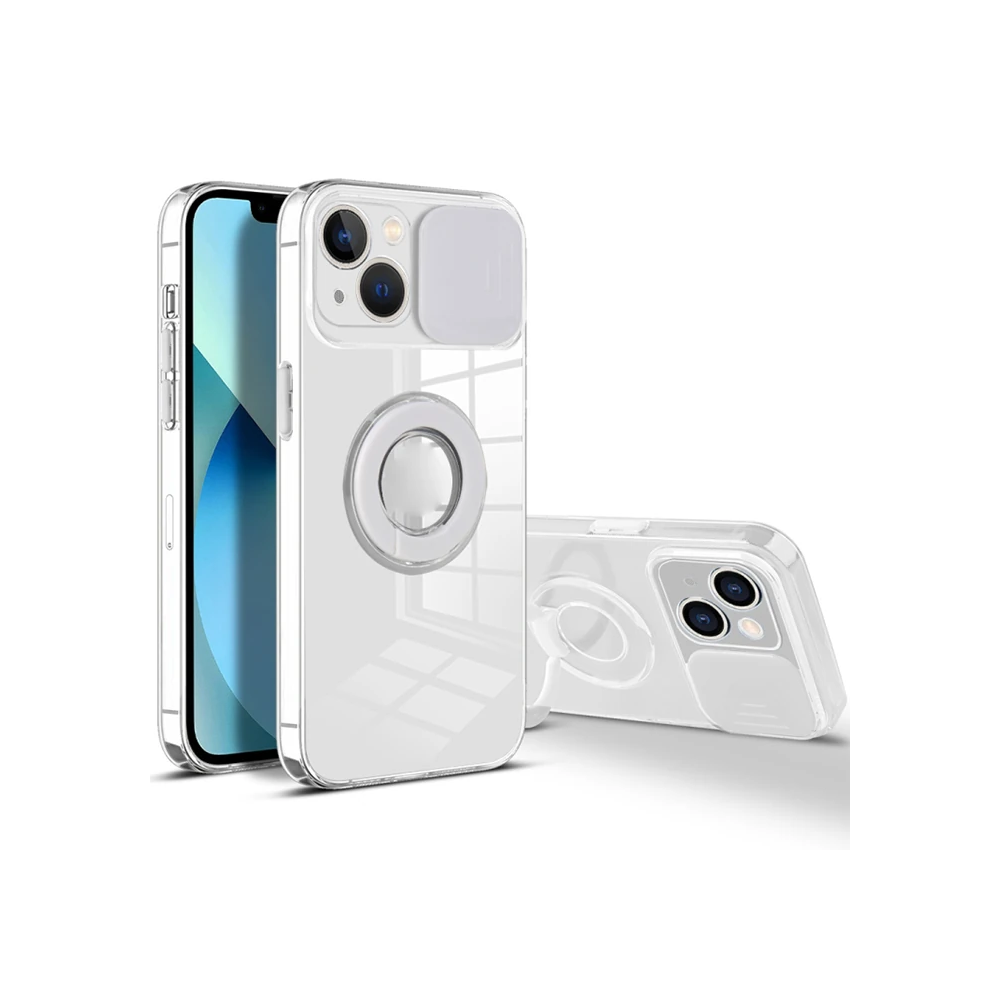 Ally iPhone 13 Mini 5.4inç Kılıf Sürgülü Kamera Lens Korumalı Yüzük St
