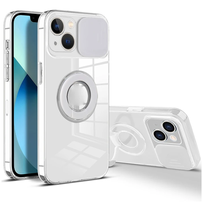Ally iPhone 13 Mini 5.4inç Kılıf Sürgülü Kamera Lens Korumalı Yüzük St