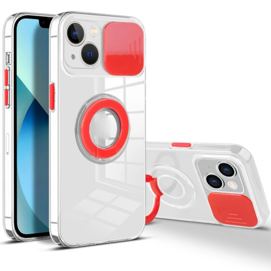 Ally iPhone 13 Mini 5.4inç Kılıf Sürgülü Kamera Lens Korumalı Yüzük St
