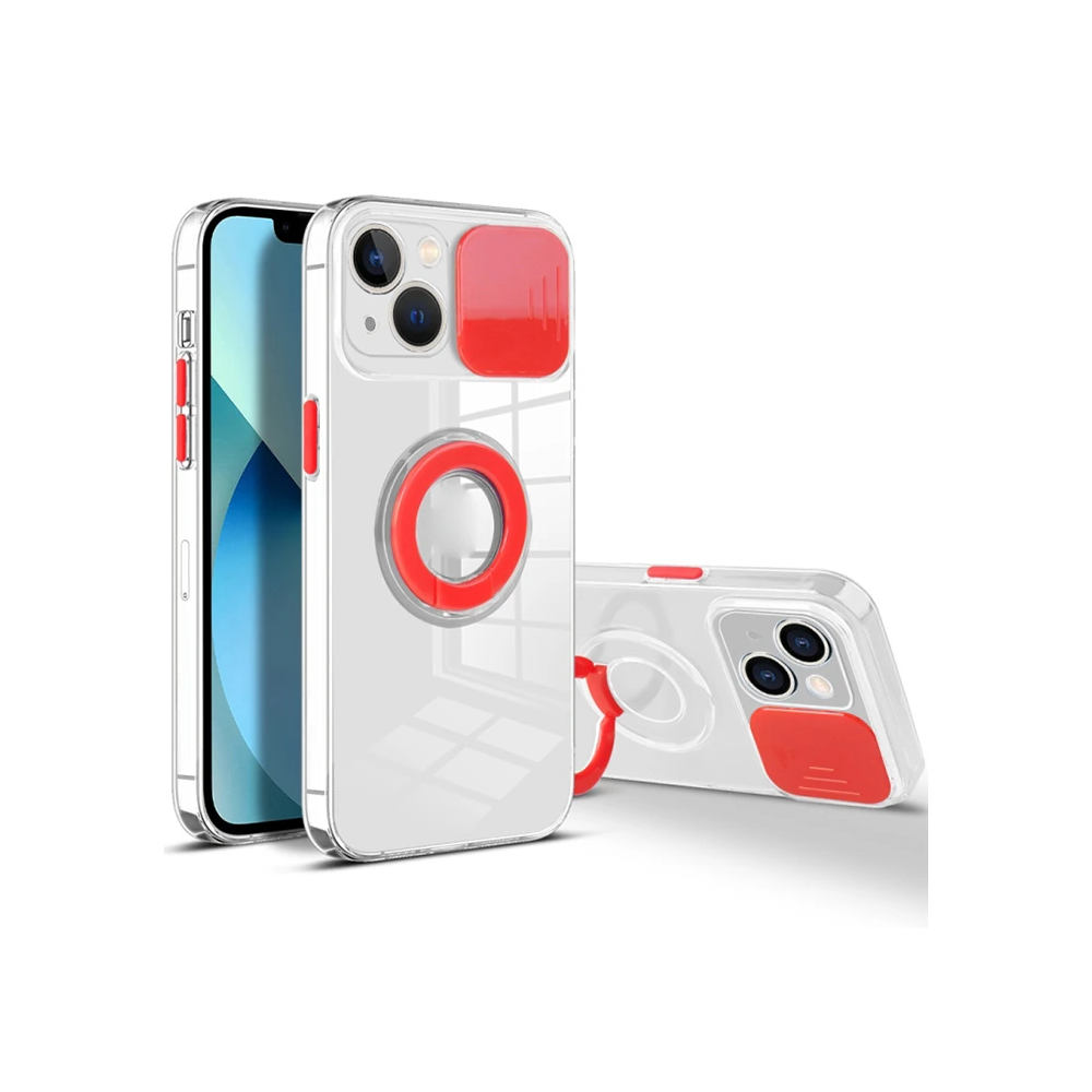 Ally iPhone 13 Mini 5.4inç Kılıf Sürgülü Kamera Lens Korumalı Yüzük St