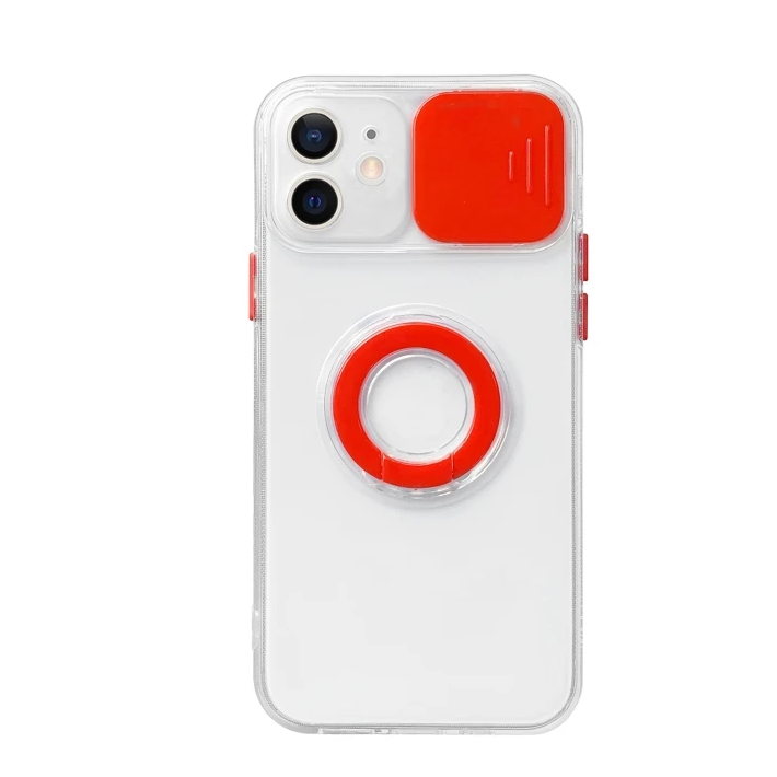 Ally iPhone 12 Mini 5.4inç Kılıf Sürgülü Kamera Lens Korumalı Yüzük St