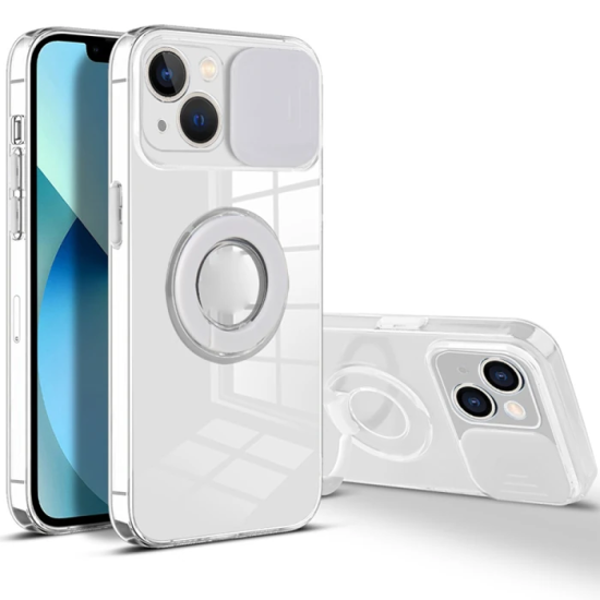 Ally iPhone 13 Mini 5.4inç Kılıf Sürgülü Kamera Lens Korumalı Yüzük St