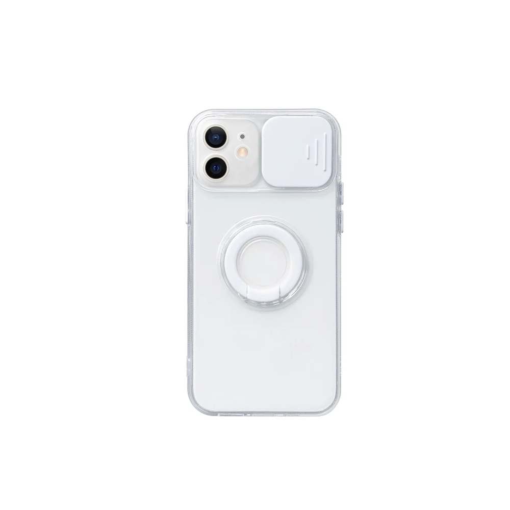 Ally iPhone 11 6.1inç Kılıf Sürgülü Kamera Lens Korumalı Yüzük Standlı