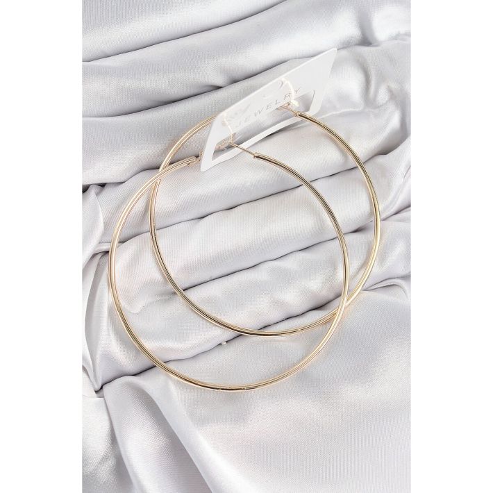 Pirinç Halka Model Gold Renk Kadın Küpe