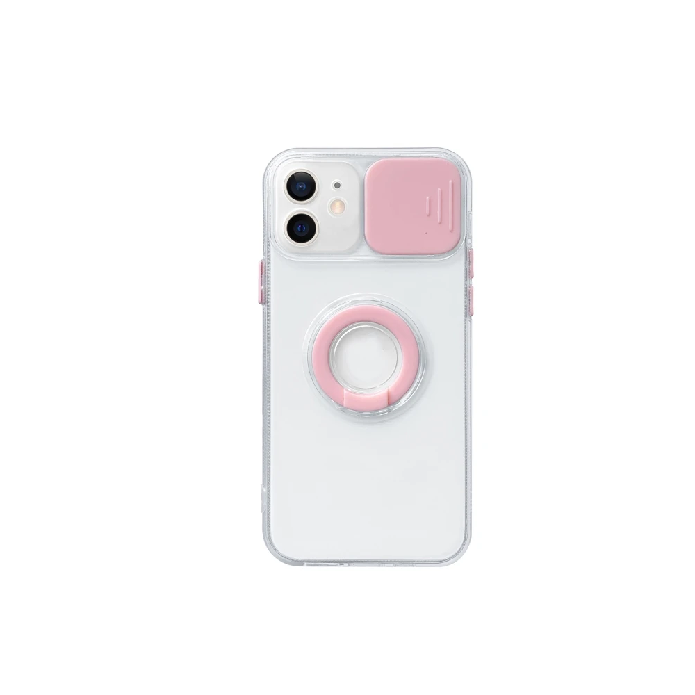 Ally iPhone 11 6.1inç Kılıf Sürgülü Kamera Lens Korumalı Yüzük Standlı