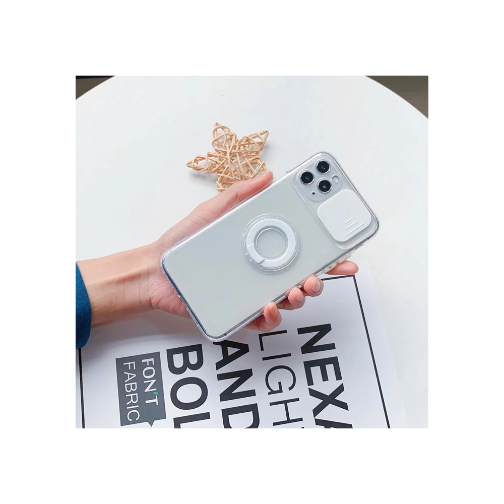 Ally iPhone 13 Pro 6.1inç Kılıf Sürgülü Kamera Lens Korumalı Yüzük Sta