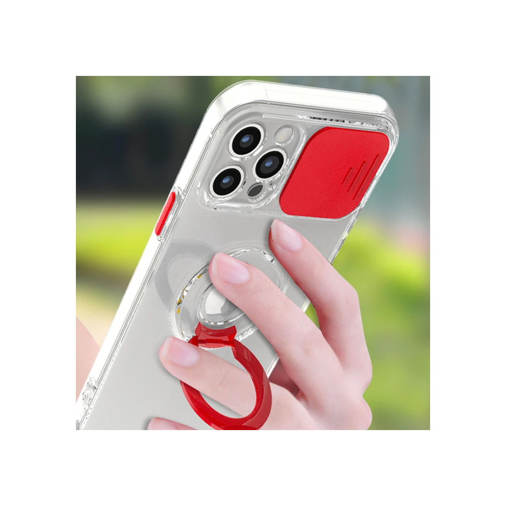 Ally iPhone 11 Pro Max 6.5inç Kılıf Sürgülü Kamera Lens Korumalı Yüzük