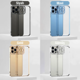 ALLY Fashion Series iPhone 12 Pro Kılıf Renkli Kenar Lazer Çerçeveli S