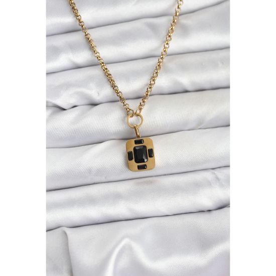 316L Çelik Zincir Gold Renk Vintage Model Kadın Kolye
